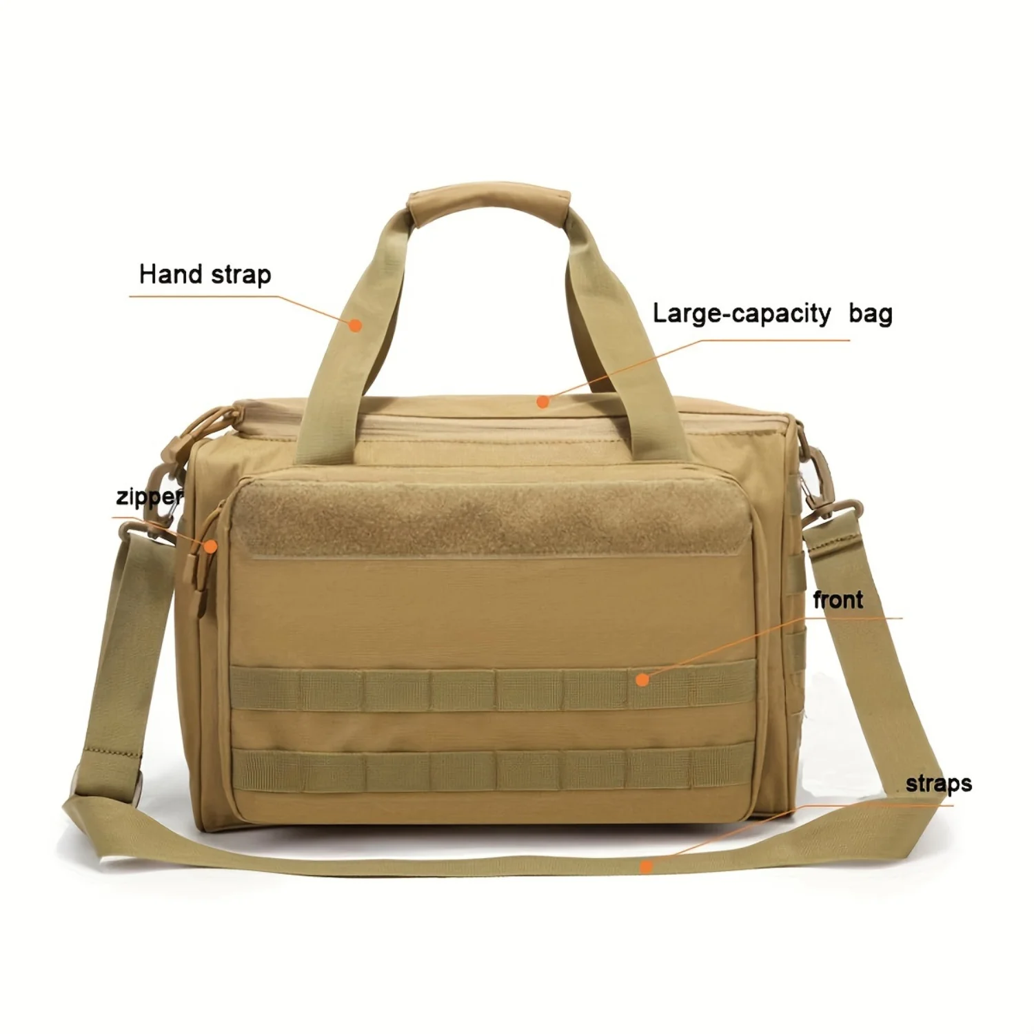 Multifunctional Waterproof Shoulder Bag with Molle System for Training and Accessories