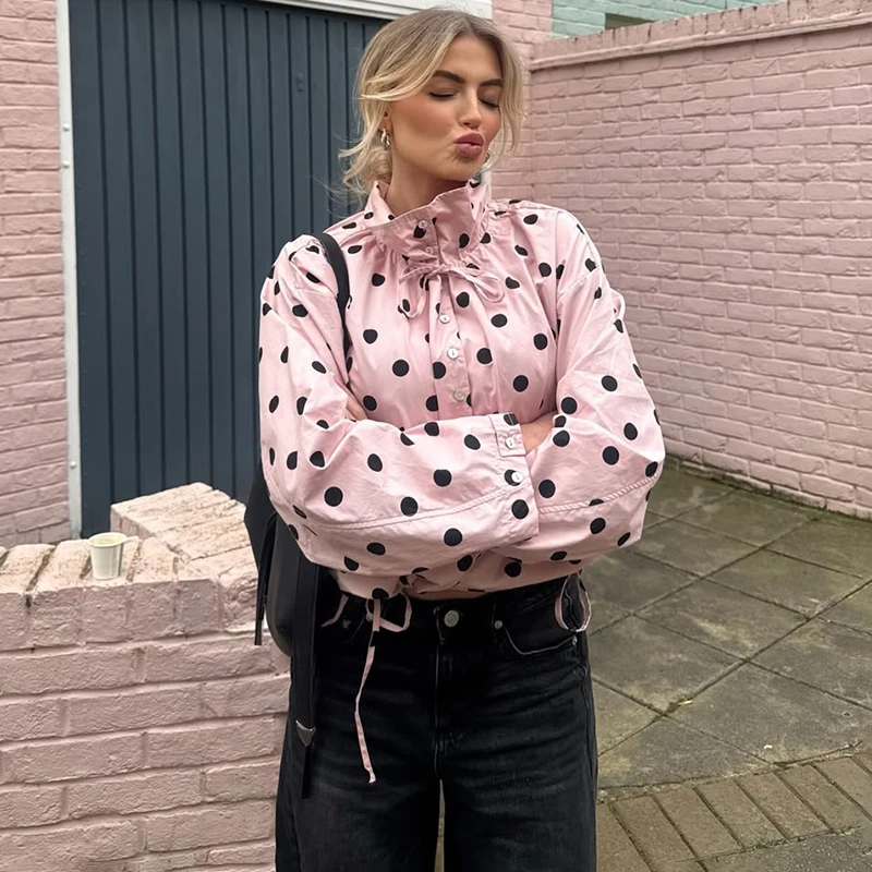 

Женская повседневная куртка Tornova в горошек с бантом, на шнуровке, свободного кроя, короткая, весна 2026, новая коллекция, для отдыха и улицы