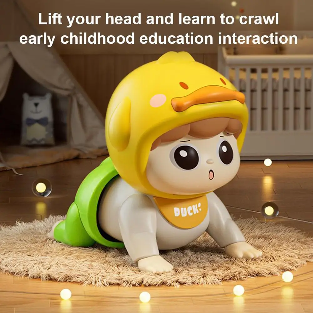 Baby Crawling Toys With Sound Electric Baby Doll Toys Practice Head-raising Climbing Educational Toddler Activity Toys 0-6-12 Mo