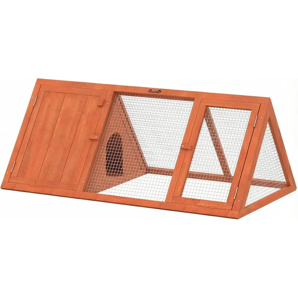

Outdoor Wooden Rabbit Hutch with Chicken Run, 45 x 20.5 x 18, Orange