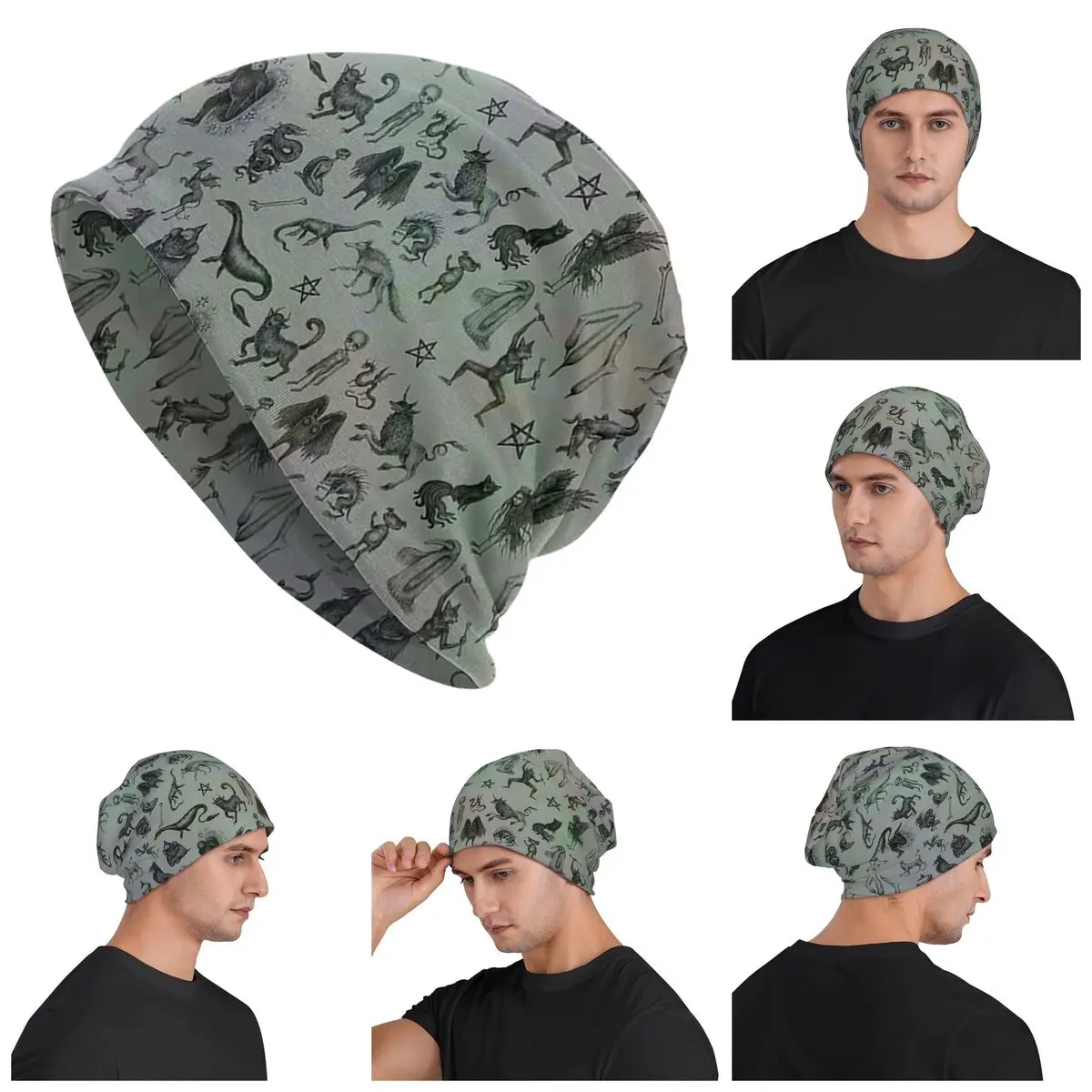 

Cryptid Crew Warm Knitted Cap Hip Hop Bonnet Hat Autumn Winter Outdoor Beanies Hats for Men Women Adult