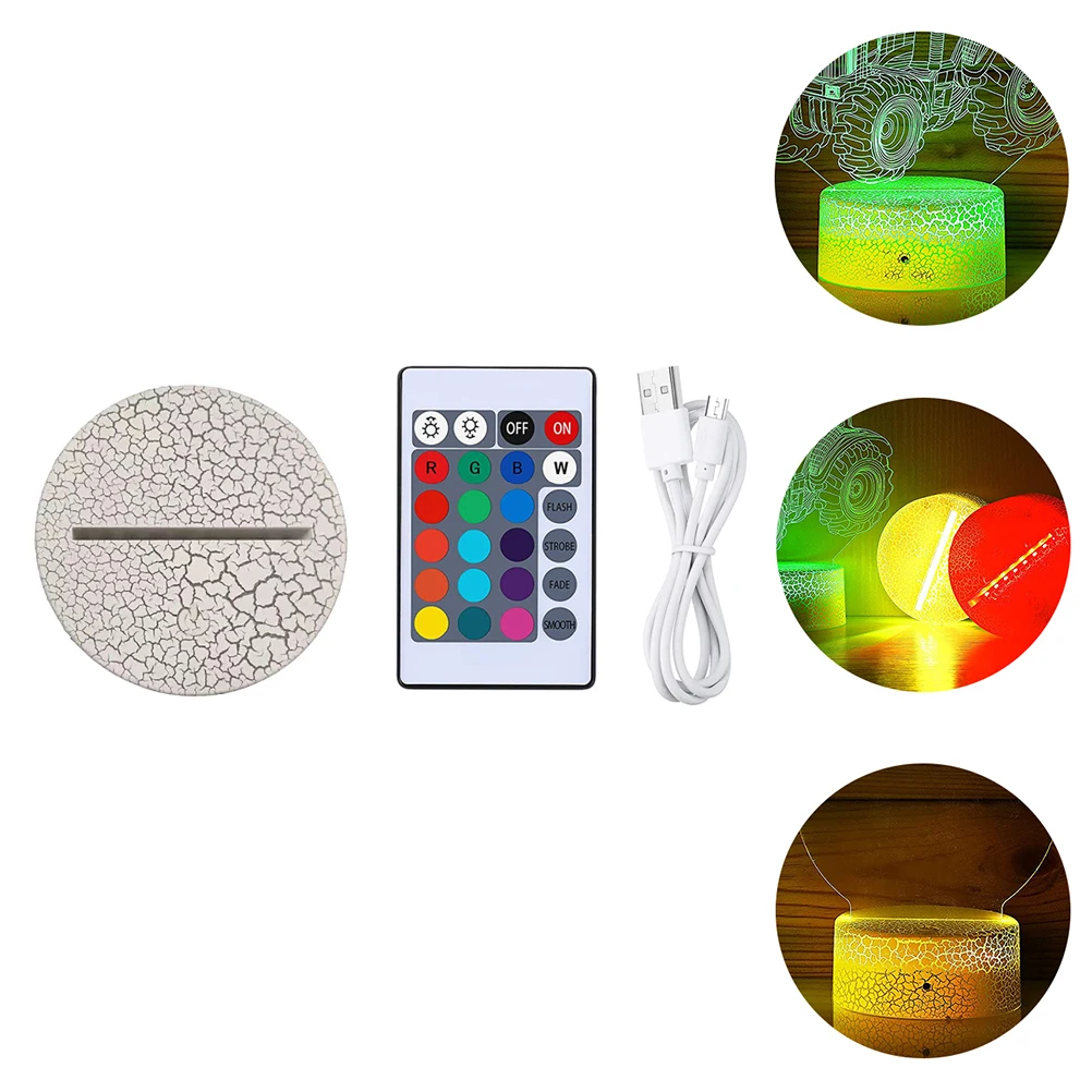 

LED Night Light Base Changing Holder ABS Acrylic Material Remote Control Touch Lamp Bedroom Office Table Decor Small