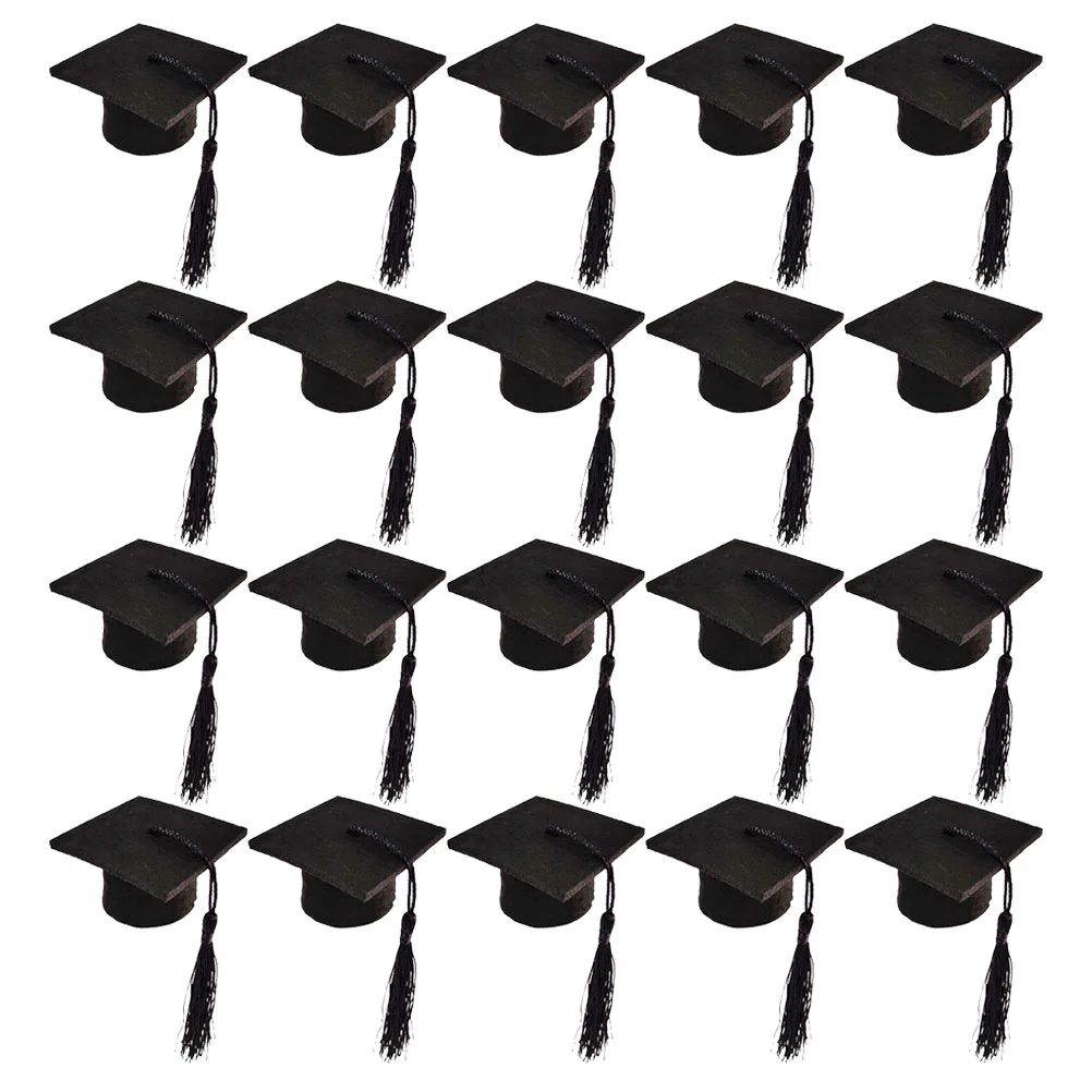 20 Pcs Mini Doctor Hat Bottles Graduation Cap Caps for Topper Decorations Cover Bike