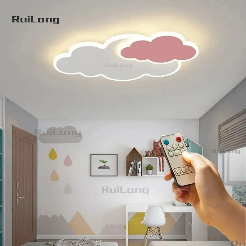 

Dimmable Cloud light celing Lamp kids bedroom ceiling light girls Pink Chandelier Children Princess Baby room decor Clouds 조명