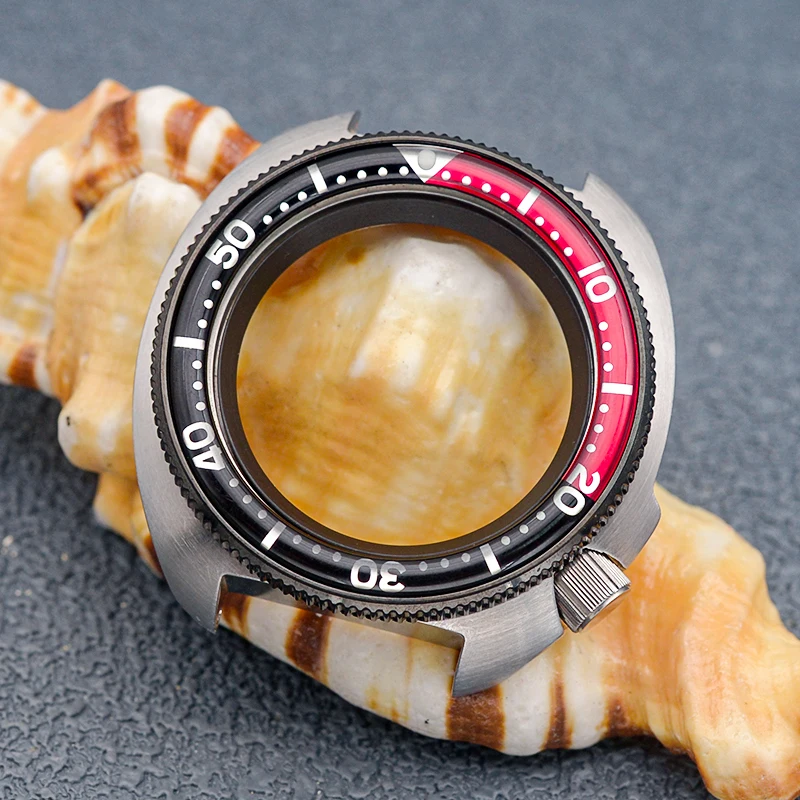 NH35 Case Seiko Watch Bezel Insert Fit Abalone Turtle 6105 6309 Diving Watch NH35 NH36 Movement Transparent Case Back Watch Part