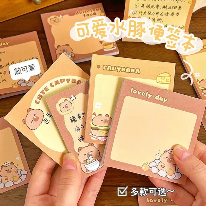 

2025 Capybara Cartoon Memo Pad Sticky Notes Pad Decorative Stationery Stickers Office School Supplies children's day gift