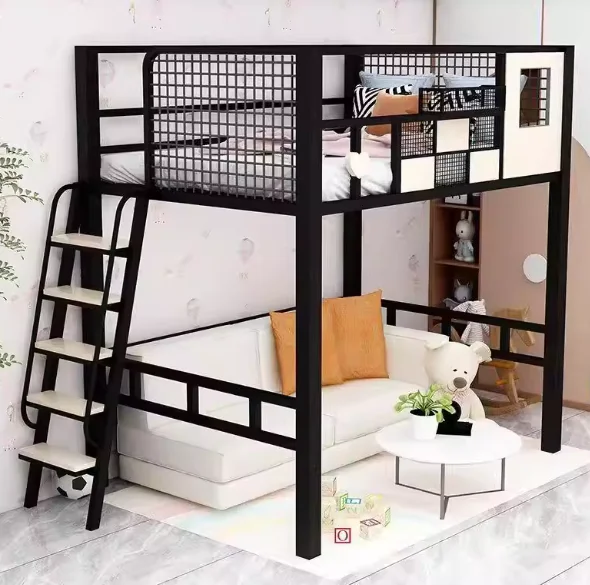 

Hot SalesBed and table, simple elevated bed, space saving, tower style small apartment, children's bunk bed, duplex second floor
