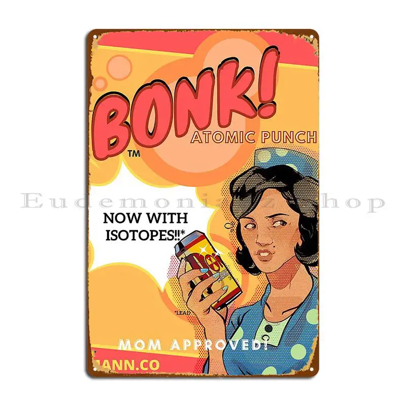Bonk Atomic Punch Poster Sticker Metal Sign Plaques Club Printing Sign Pub Wall Decor Tin Sign Poster