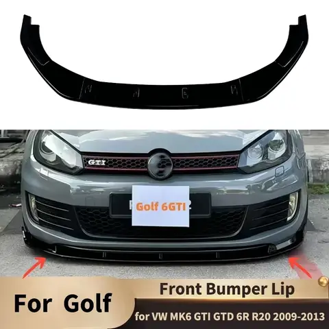 Maxton 스타일 자동차 앞 하부 범퍼 블레이드 립 스플리터 2009-2013 VW 골프 MK6 6R R20 GTI GTD 스포일러 디퓨저 가드 바디 키트