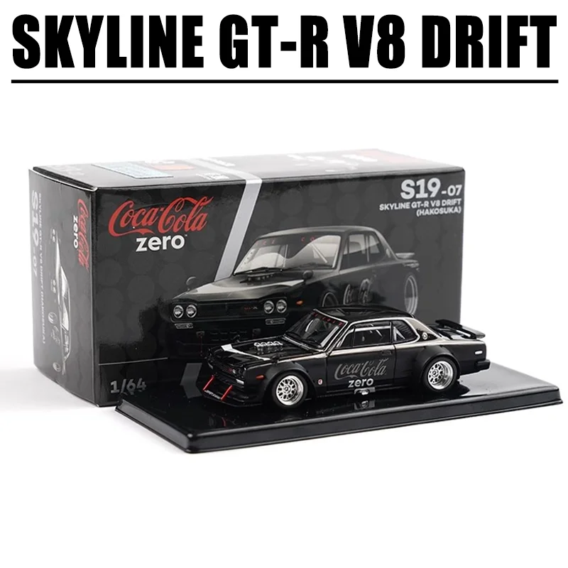 

POPRACE 1/64 Nissan SKYLINE GT-R V8 DRIFT(HAKOSUKA) Alloy Toy Motor Vehicle Diecast Metal Model Gifts