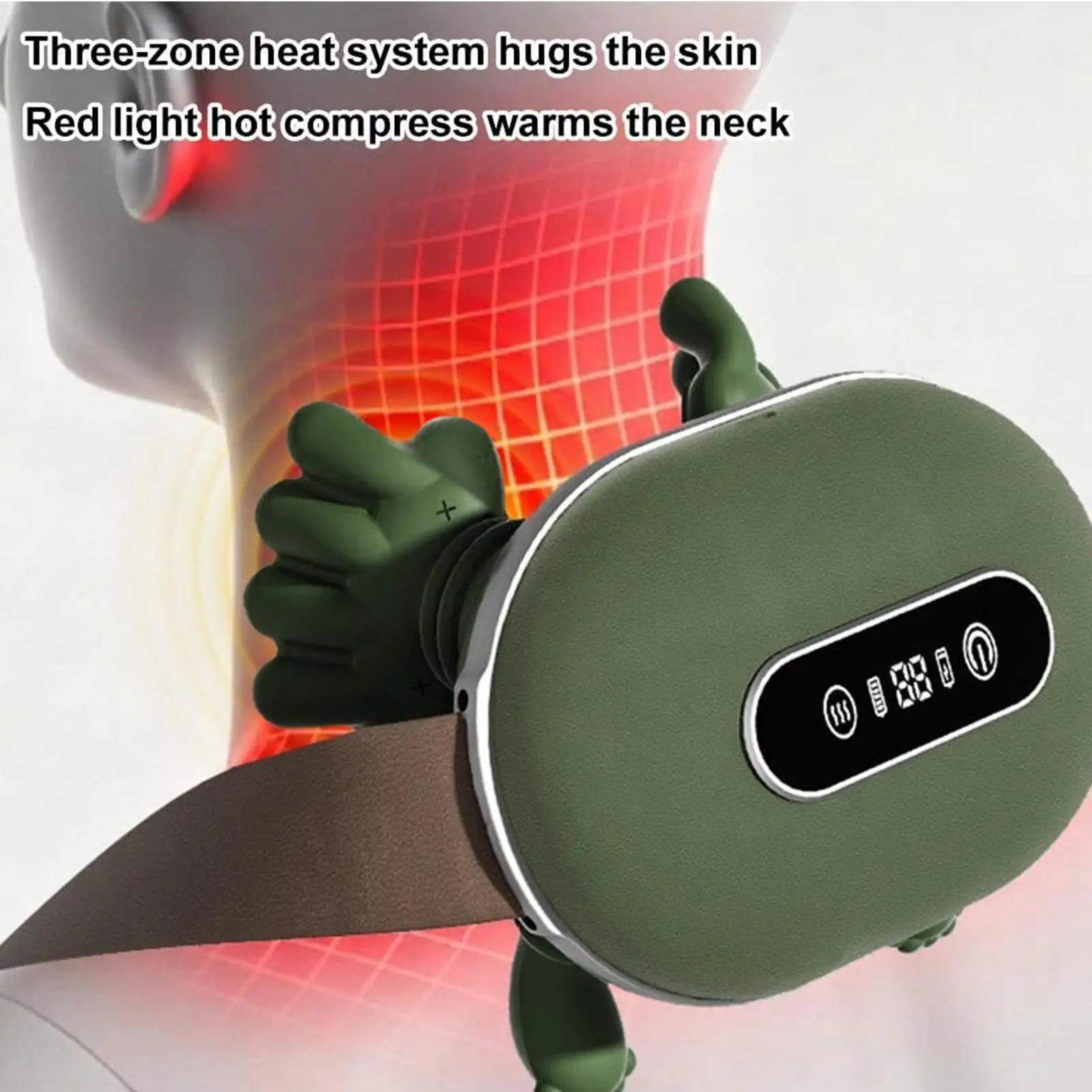 

Simulated Human Hand Neck Massager Heated Cordless Deep Tissue Shoulder Relaxer Rechargeable Massage Pillow for Office Home