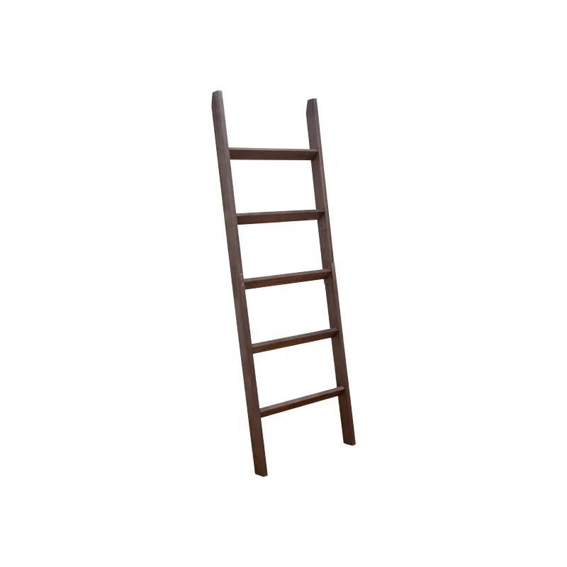

Wooden blanket ladder for home decor 5ft wall sloping ladder shelving wooden towel rack coat rack