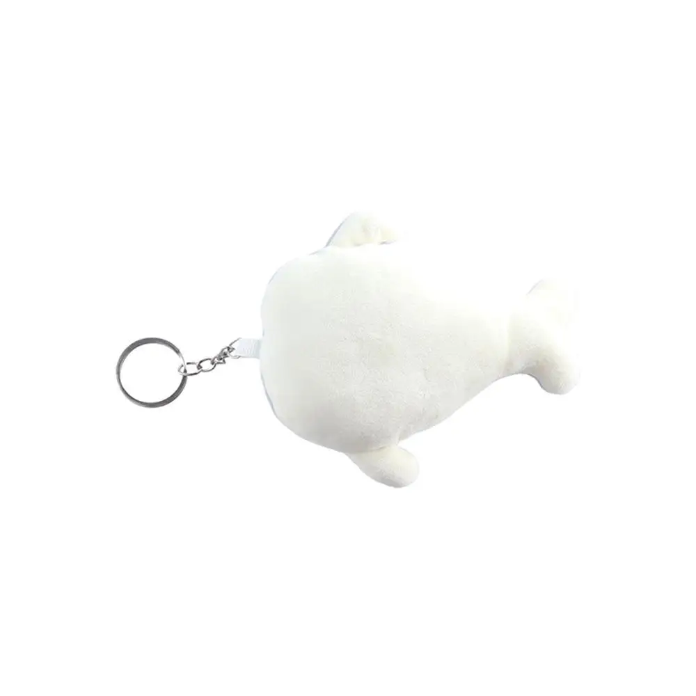 Colgante de llave de coche, llavero de ballena de dibujos animados de Animal, muñeco de ballena de peluche suave y esponjoso, decoración colgante de ballena de dibujos animados de felpa