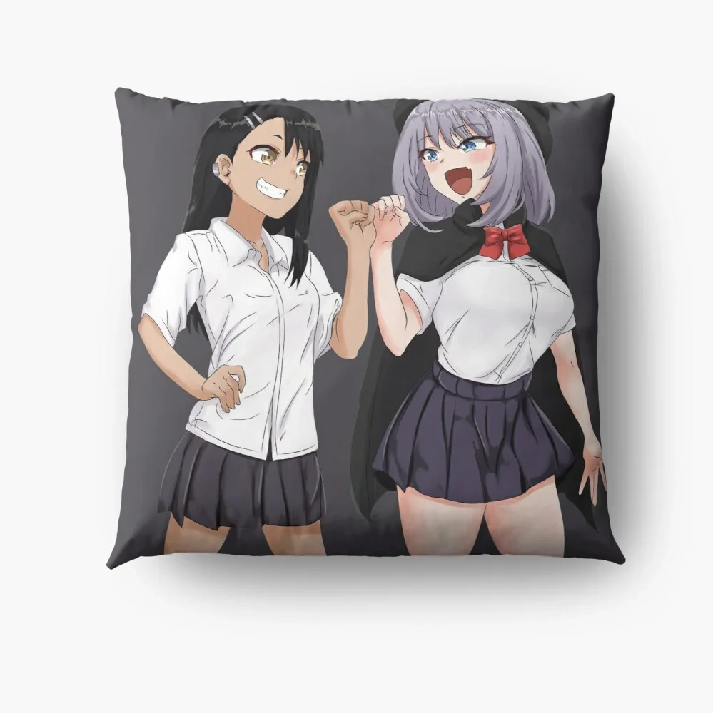 Ijiranaide Nagatoro San Nagatoro San and Magical Sempai Printed Pillow Case Sofa Car Soft Cushion Cover Case Home Decor