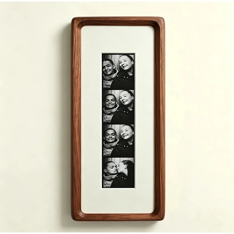 Holz-Fotorahmen für Paare mit Schlüsselhaken, Wandmontierter Bilderrahmen, Modischer Gestreifter Rahmen, Schlüsselhalter, Jubiläumsgeschenk – Detail 13