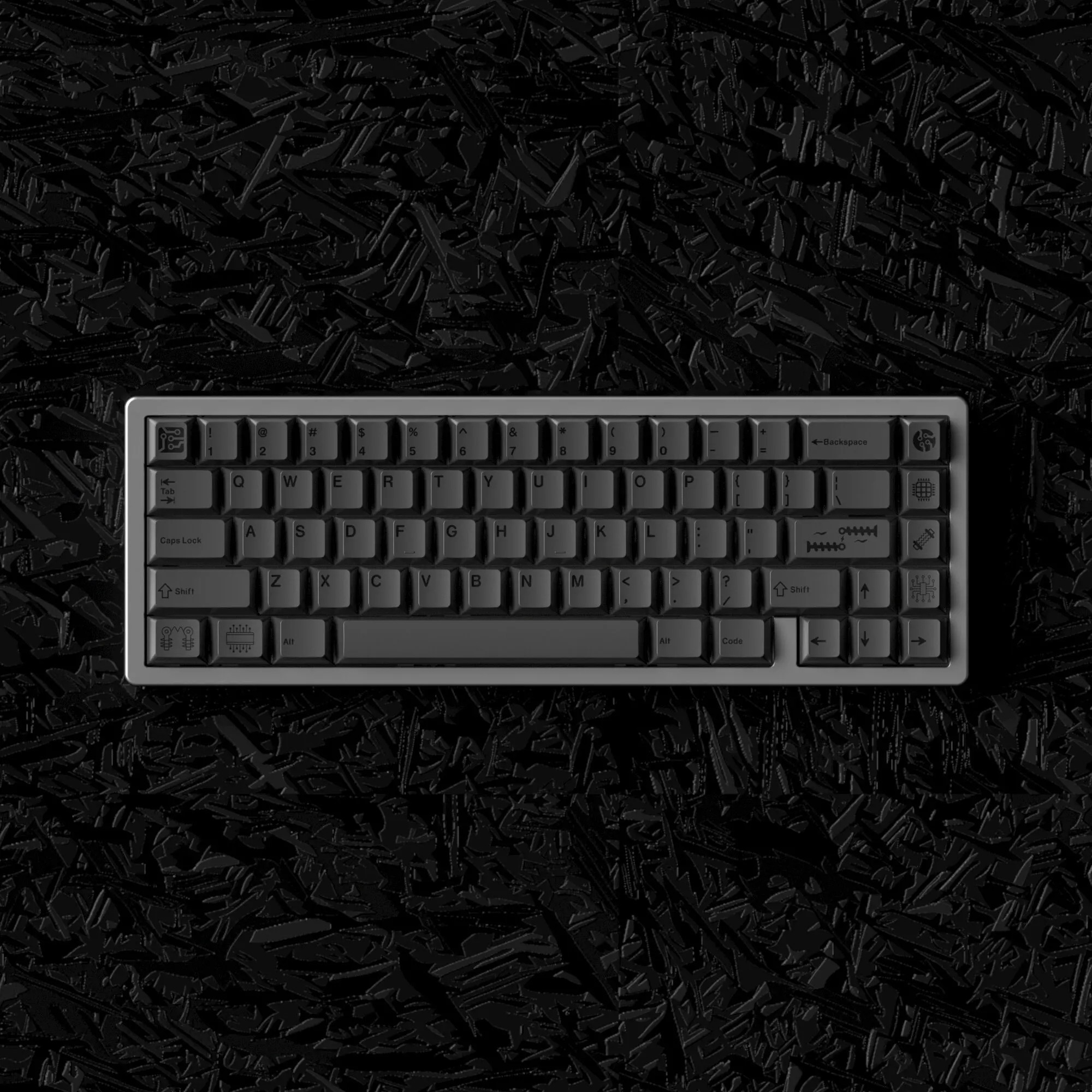 JKDK Dark Matter 2.0 Side Print PBT Dye-Sub Keycap Cherry Profile for 61/68/75/87/980 Mechanical Keyboard