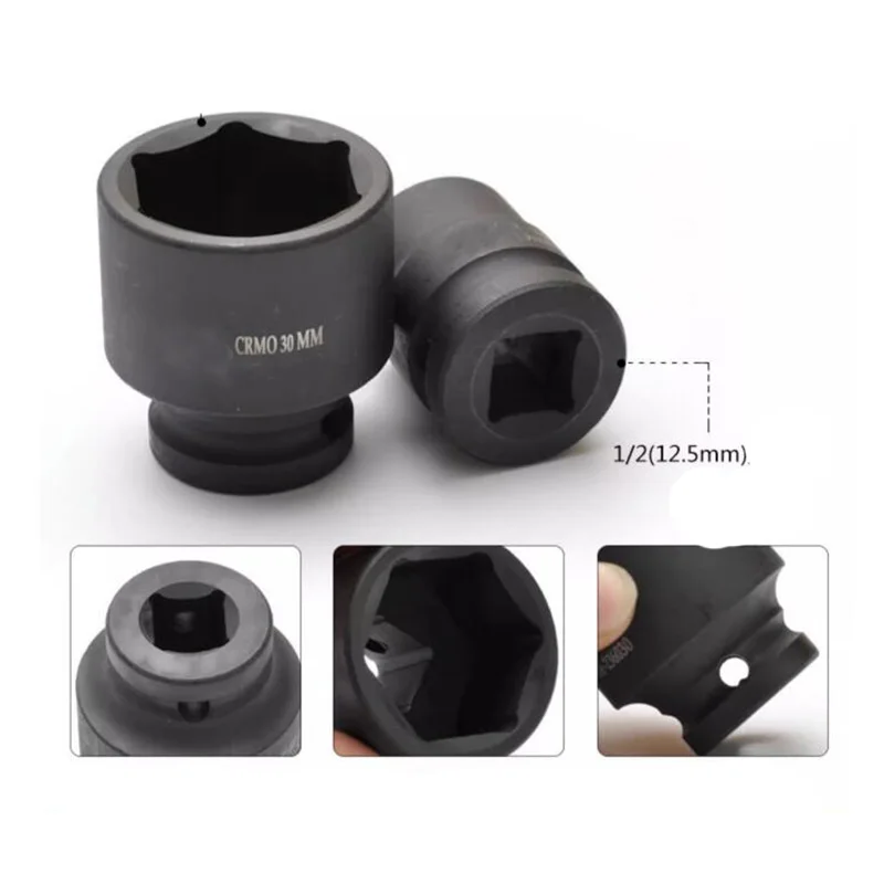 1/2 Drive 6 Point Socket 8mm 9mm 10mm 11mm 12mm 13mm 14mm 15mm 16mm 17mm 18mm 19mm 20mm 21mm 22mm 24mm 27mm 30mm 32mm