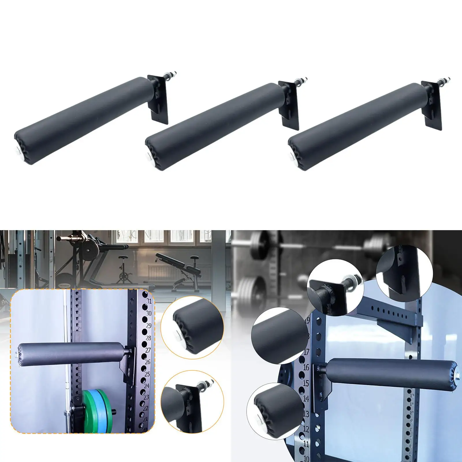 

Single Leg Squat Roller Squat Rack Attachment for Split Squat Hamstring Curl