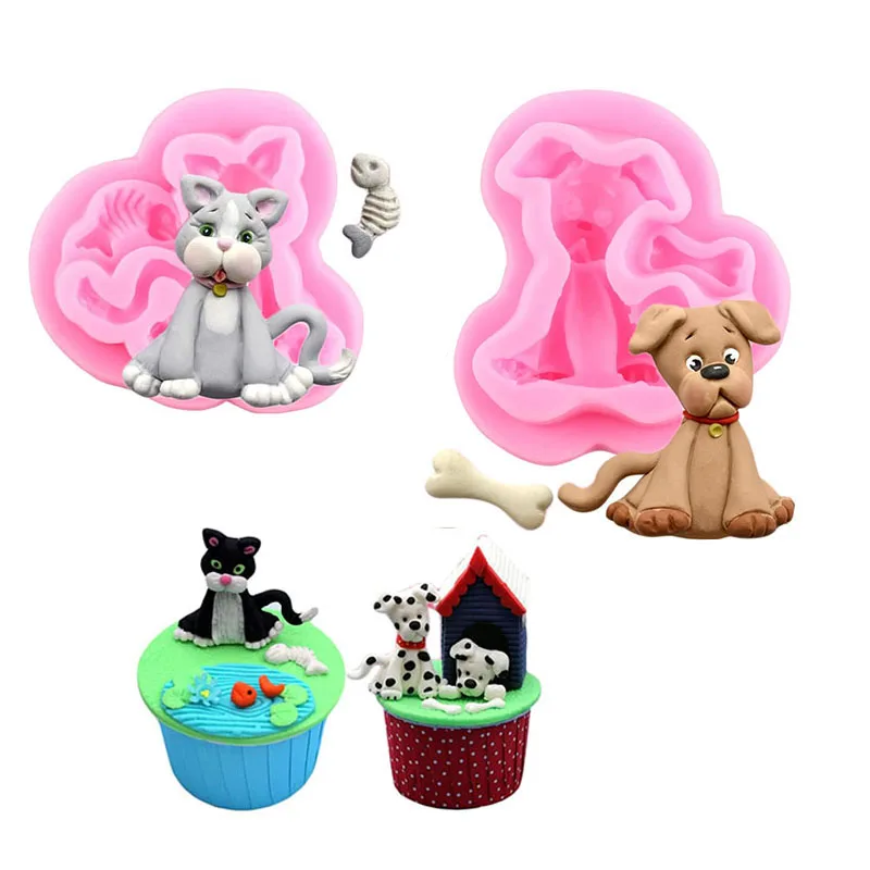 Cartoon Animal Fonant Mold Elephant Christmas Reindeer Cat Dog Cake Cupcake Decorating Sugarcraft Resin Candy Clay Gum Paste