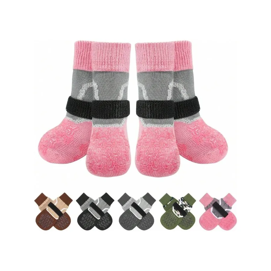 

【New Arrival】Non-Slip Dog Socks with Adjustable Strap Pet Paw Protector for Indoor Wear