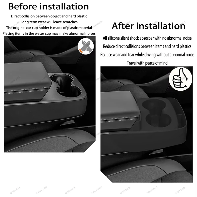 For Tesla New ModelY Standard 2025 2026 Central Control Cup Holder Storage Box Glasses Holder Tray Organizer Interior Accessorie view 2
