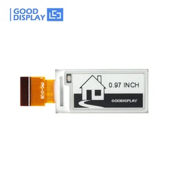 GooDisplay Ultra Compact 0,97 Polegadas Mini tela de papel E 184x88 pixels SPI Small E Ink Display, GDEM0097T61 (18PIN)