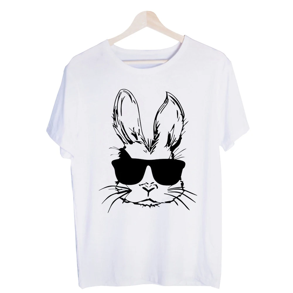 Men's Rabbit with Sunglasses Graphic Tee, Short Sleeve Crew Neck T-Shirt for Casual Summer Outfits