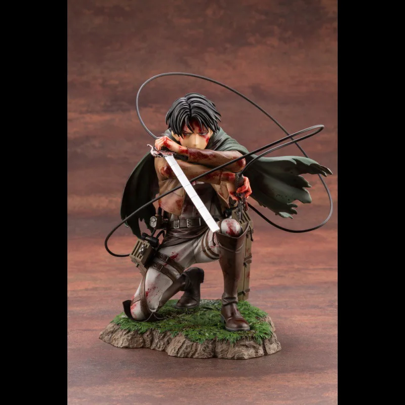 Bandai Attacking Giants Commander Liweier Figurine War Damage Battle Kneeling Position Bloody Battle Handmade Model Holiday Gift