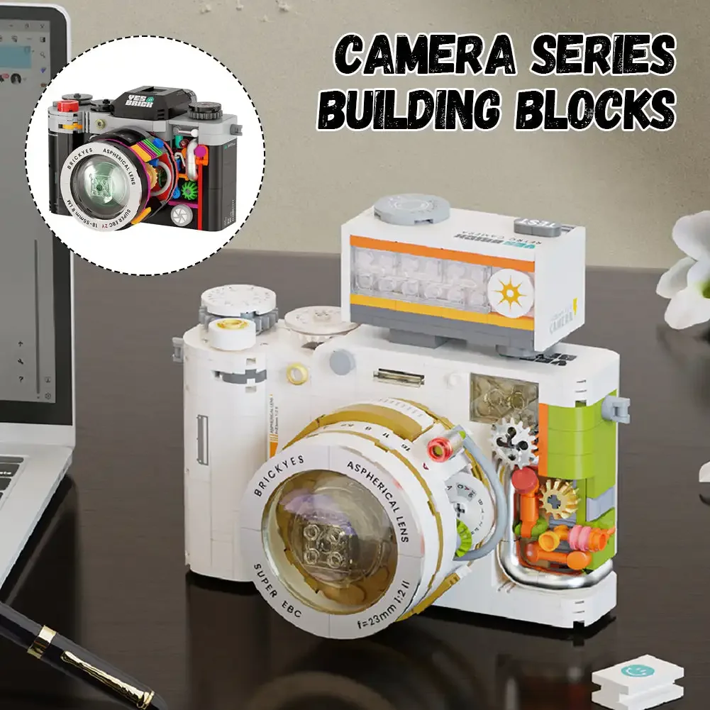 Retro Camera Building Kit Construction Model Building Blocks Set, Collectible Gift Idea Building Set for Adults and Teen