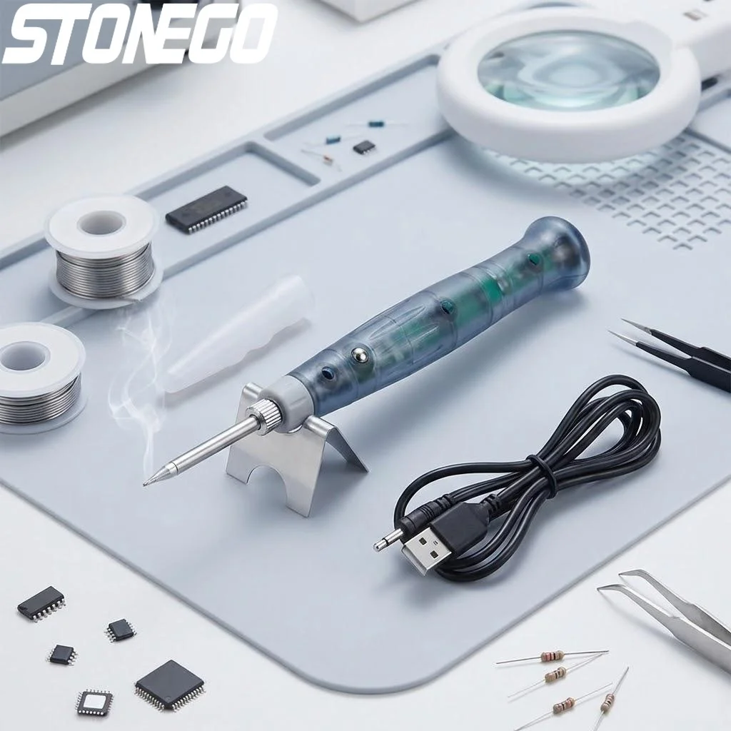 

Миниатюрный USB-паяльник 5В 8Вт с быстрым нагревом, прецизионными насадками и компактным дизайном для хобби-пайки и SMD-инструментов