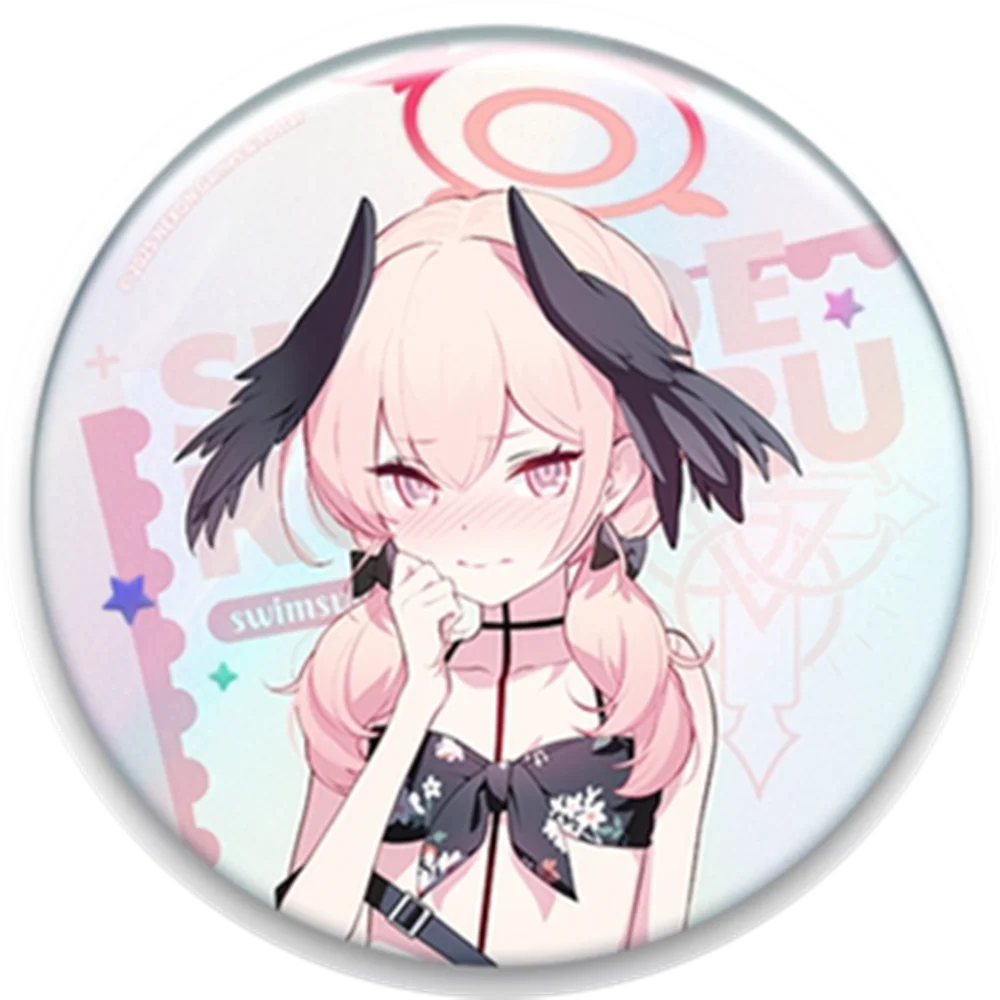

58mm Game Blue Archive Rikuhachima Aru Cosplay COSTUME Badge Pin SPTE Tinplate Brooch﻿ Prop