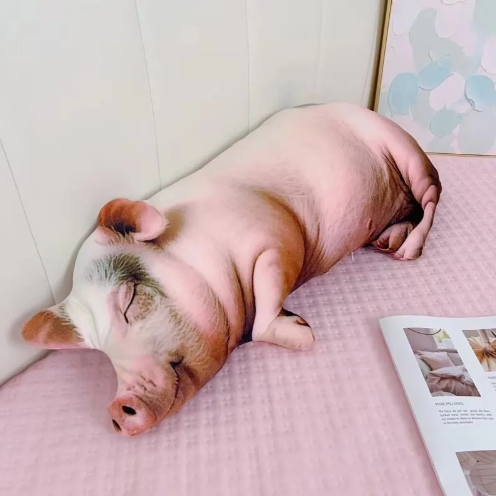 Pig Soft Pig Simulation Lifelike Pig Realistic Lifelike Printing Stuffed Pig Sofa Cushion
