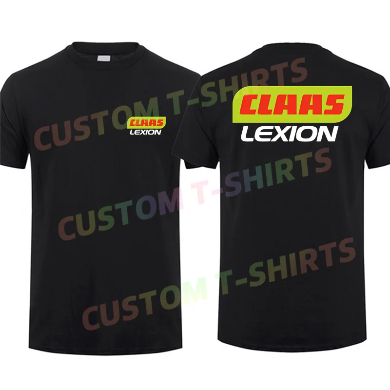 2024 Men T Shirt Casual Claas Lexion Black T-shirt Graphic Summer Short Sleeves 100% Cotton S-3XL