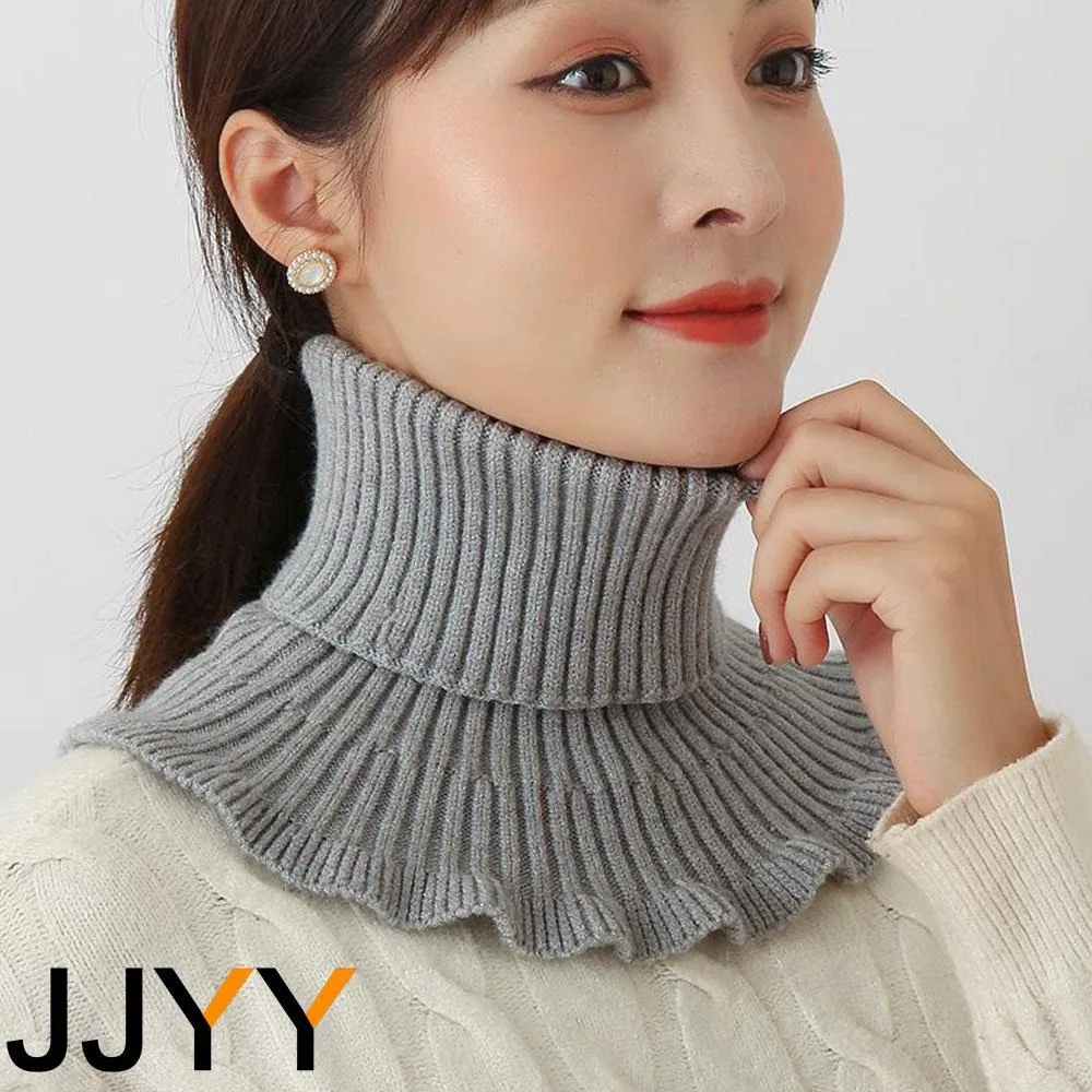 وشاح غزل مغزول أساسي للنساء، مجموعة رقبة دافئة للعمود الفقري العنقي الواقي، ياقة عالية محبوكة مزخرفة #2