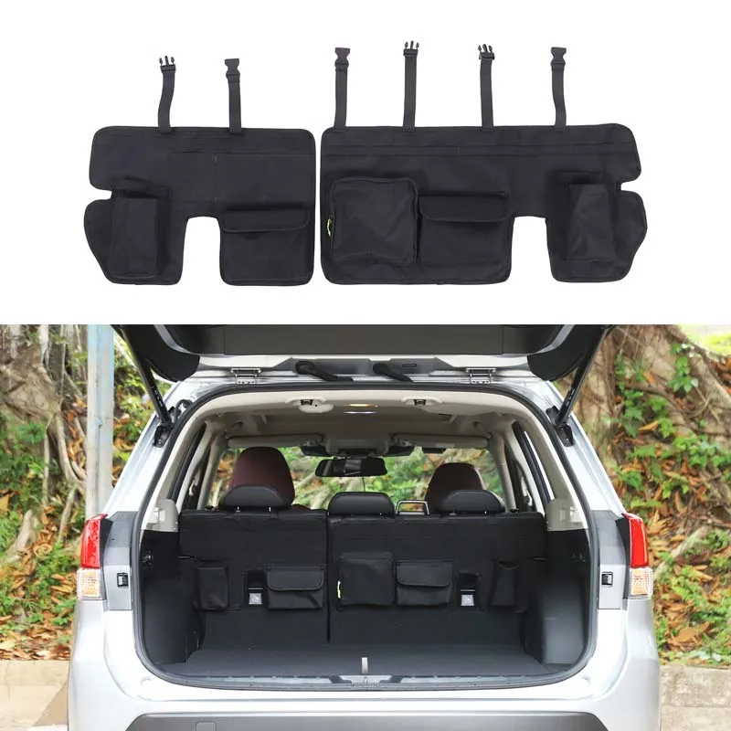 

For Subaru Forester 2019-2024 Automotive Rear Seat Back Storage Bag Oxford Cloth Black Automotive Interior Storage Accessories