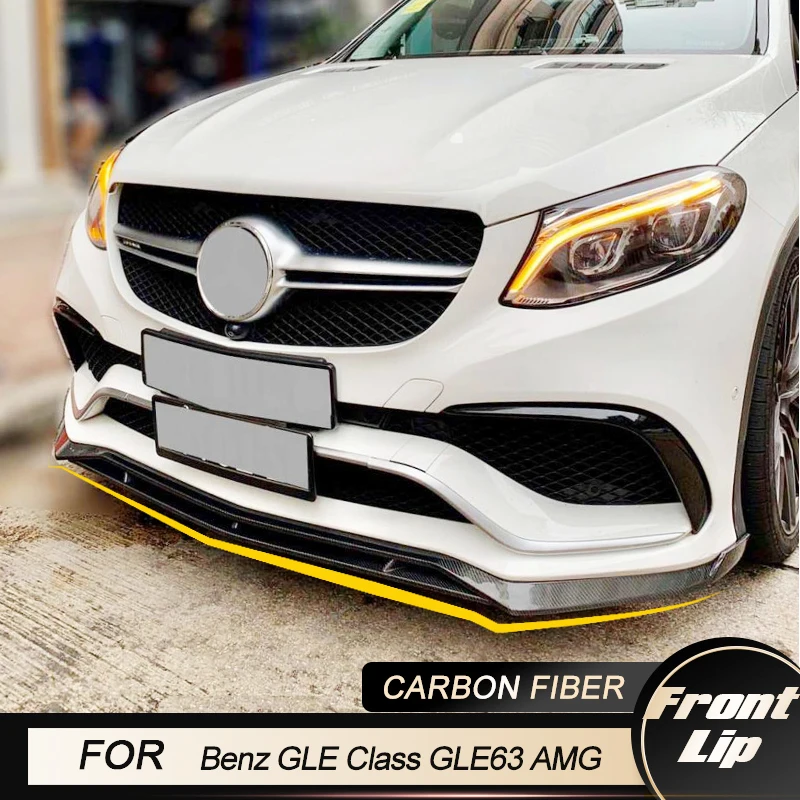 

Carbon Fiber Front Bumper Lip Spoiler for Mercedes-Benz GLE Class C292 GLE63 AMG 2015-2018 Front Bumper Lip Splitters 4PCS FRP