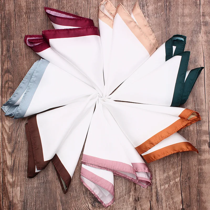 7PCS Men's Business Pocket Towel Wedding  Party Gift  Customized Embroidered Napkins  Handkerchief