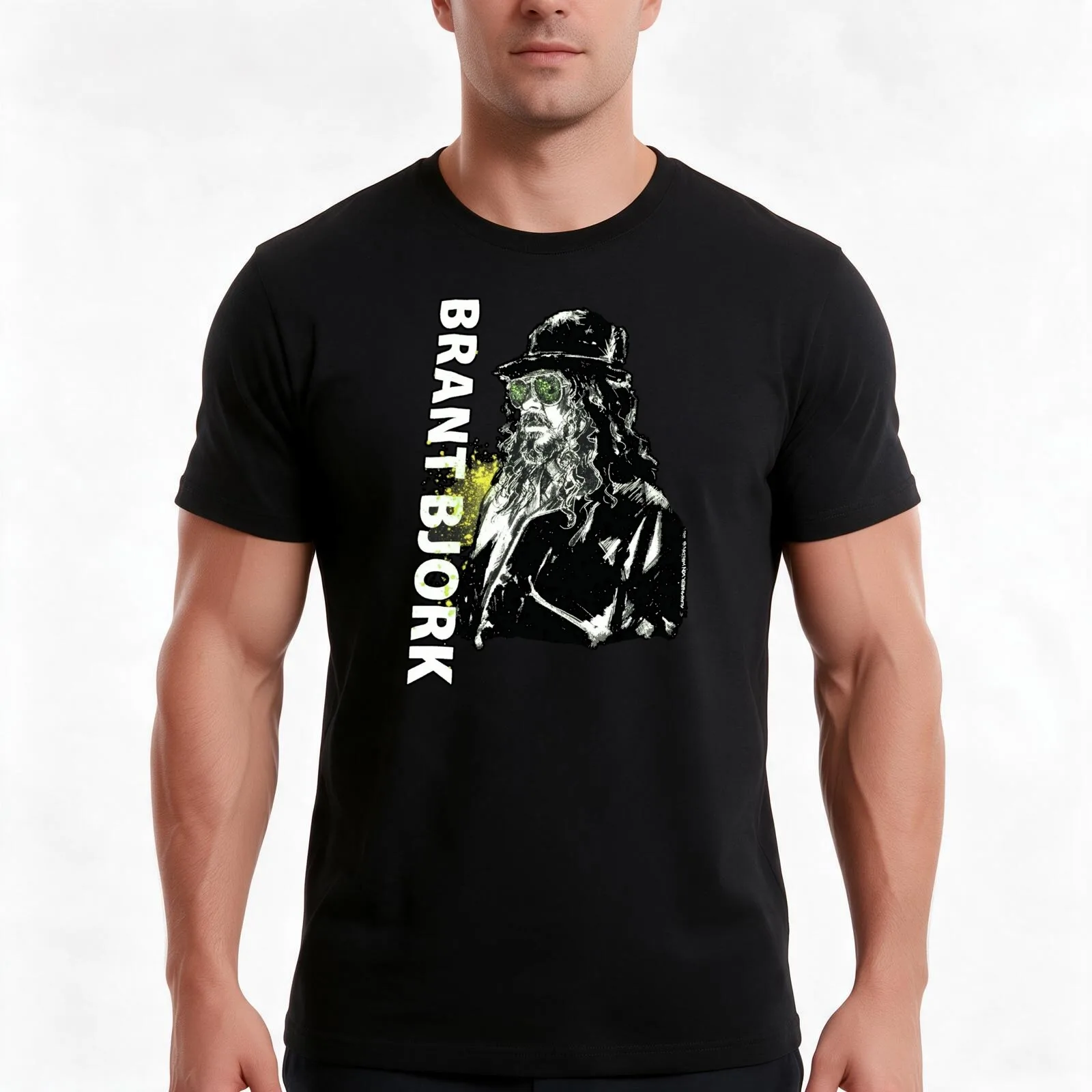 best art brant bjork band T-Shirt, Summer Casual Cotton Tee, Oversized Streetwear Tops, Vintage Graphic Print, Unisex Men Women