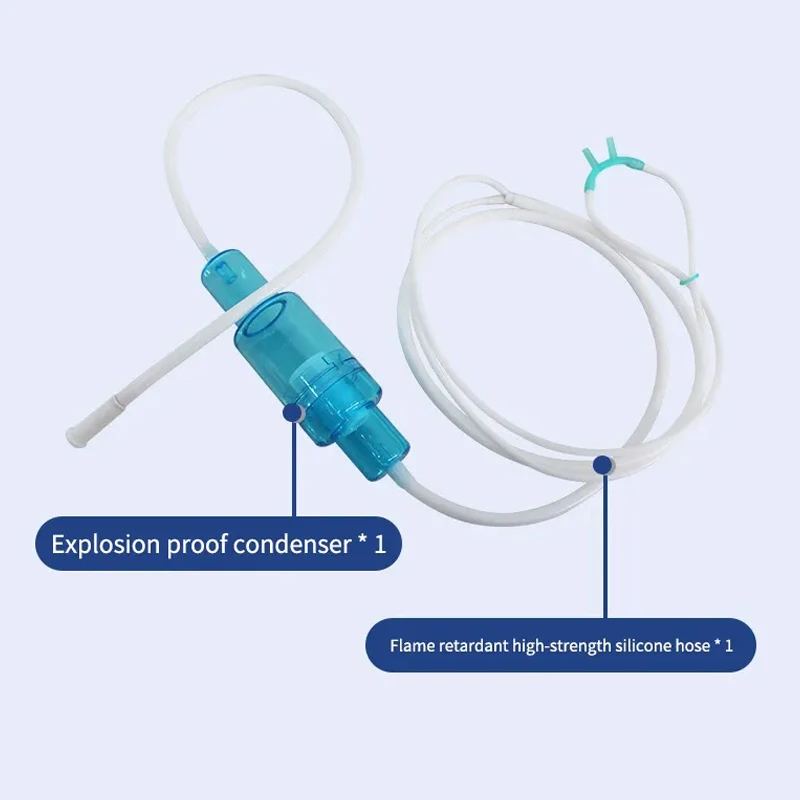 Silicone Hydrogen Inhalation Tube Hydrogen Nasal Inhalation Tube with Water Collector Suitable for Hydrogen Generators