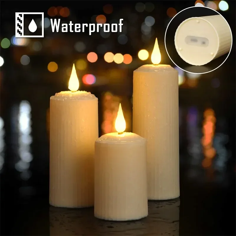 6Pc Rechargeable Flameless LED Candle Waterproof LED Flickering Candles Tea Lights with Remote Timer for Wedding Christmas Decor