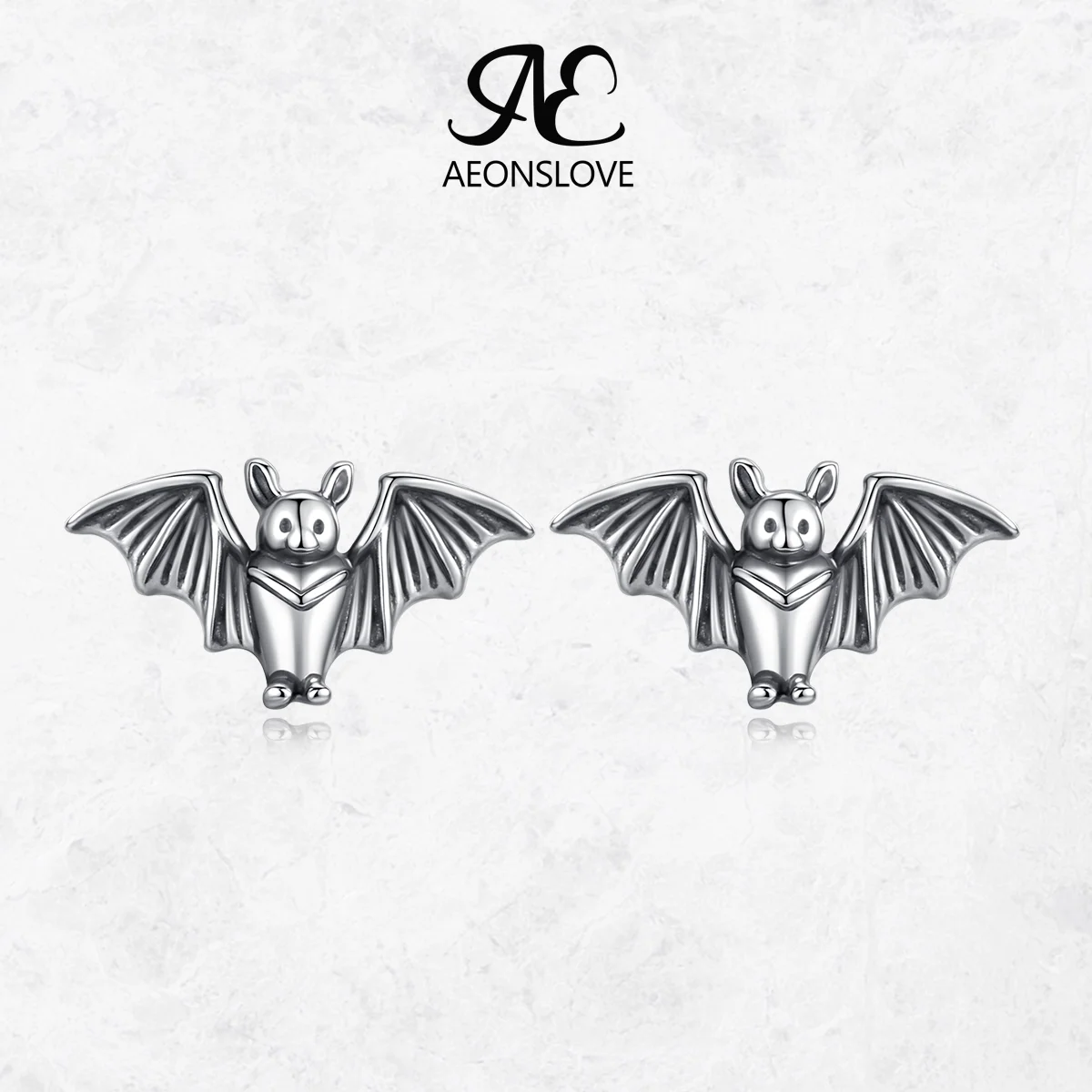 

AEONSLOVE 925 Sterling Silver Bat Stud Earrings Cute Little Bat Animal Earrings Witch Jewelry Christmas Gift for Women Girls