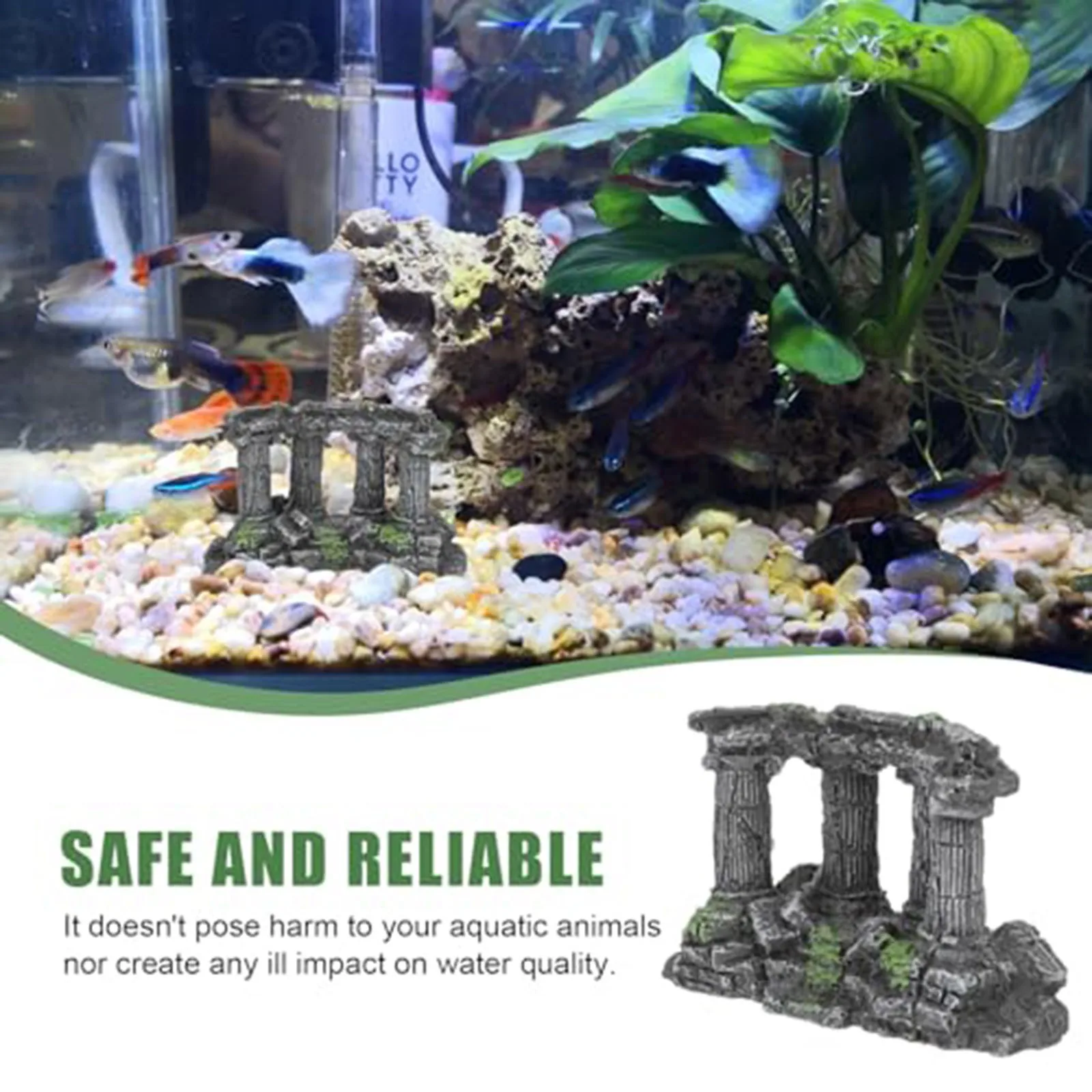 Resin Roman Columns Ruins Decoration Miniature Column Aquarium Decorations Roman Greece Temple Aquarium Decorative Accessories