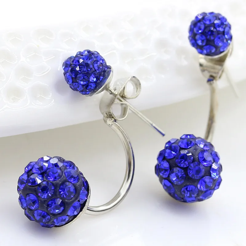 Pendientes de bola de cristal para mujer, aretes de dos métodos de uso, previene la alergia, regalo de joyería al por mayor