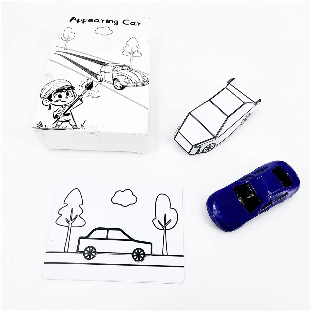 Magic Drawing Car Trick Set – Draw & Transform to 3D Toy Car,Instant Magic Prop for Kids,Stage & Close-Up Performance,Durable