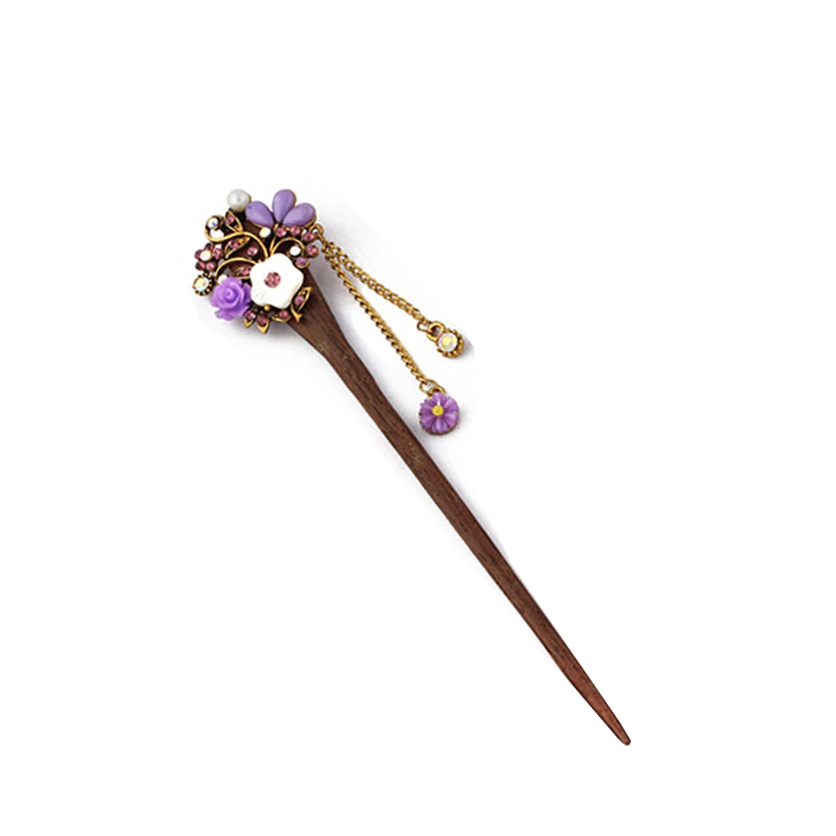 

Classical Hair Accessories Wooden Stick Retro Traditional Purple Women Wedding Party Styling Durable Lightweight