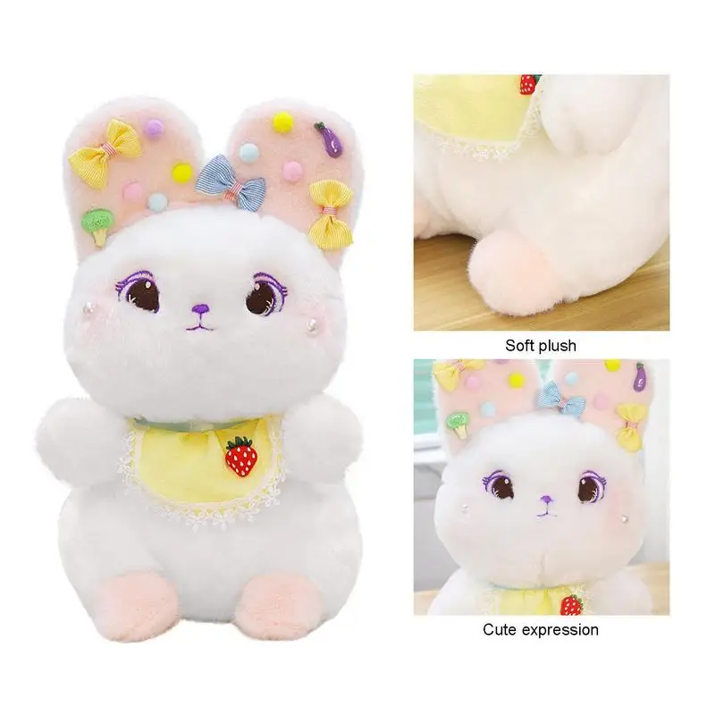 Lapin en peluche mignon à câliner, lapin au beurre, animaux en peluche, décor de chambre