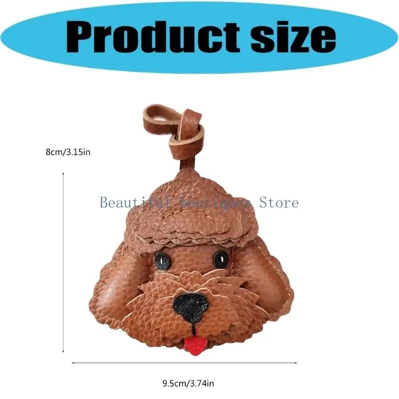 U4LF Lovely Dog Design Keychain For Keys Bags Car Decoration Soft PU Leather Keyring Fashionable Accessory Gift
