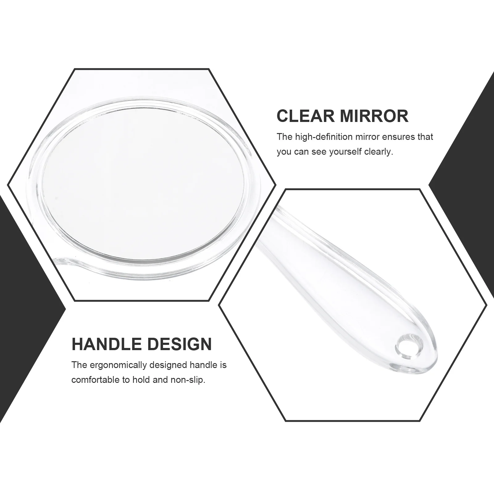 Specchio portatile creativo per donna Specchio per trucco portatile in plastica sicura Design compatto Regalo ideale per truccatori Uso in viaggio