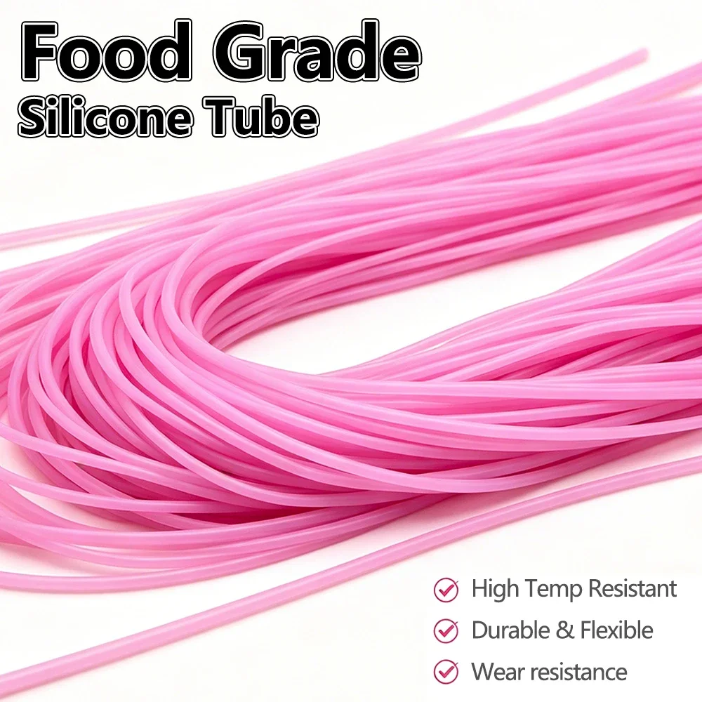 ID2mm OD4mm Pink Silicone Hose 1‑10M Food Grade Flexible Small Capillary Soft Pipe for Plumbing Water Connector Liquid Delivery
