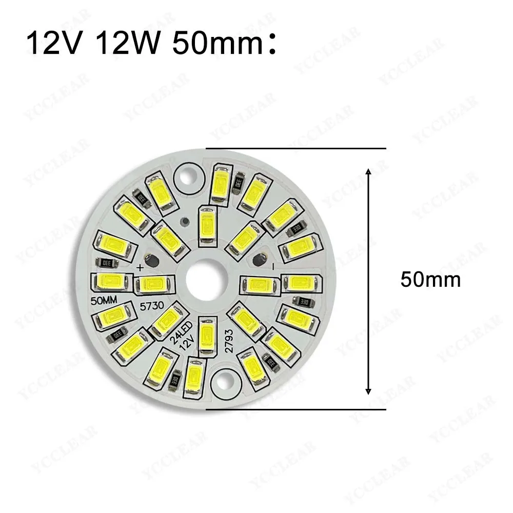 10 Pannello luminoso a LED ad alta luminosità 3W 7W 12W Bianco caldo 12V AC220V Nessun driver necessario Chip SMD 2835 5730 per faretto da incasso